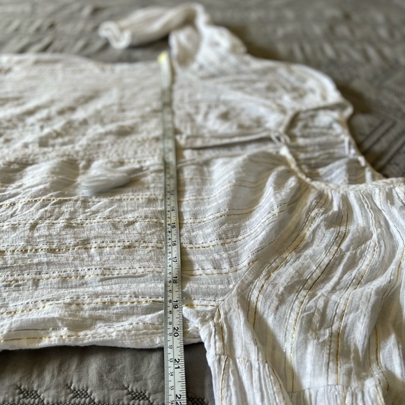 Gap Womens Top Gold Silver Striped Metallic Stripe Tassel Long Sleeve - Picture 4 of 15